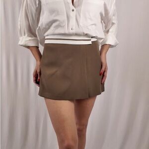 NWT Luvee Size M Brown/Tan Wrap Skort